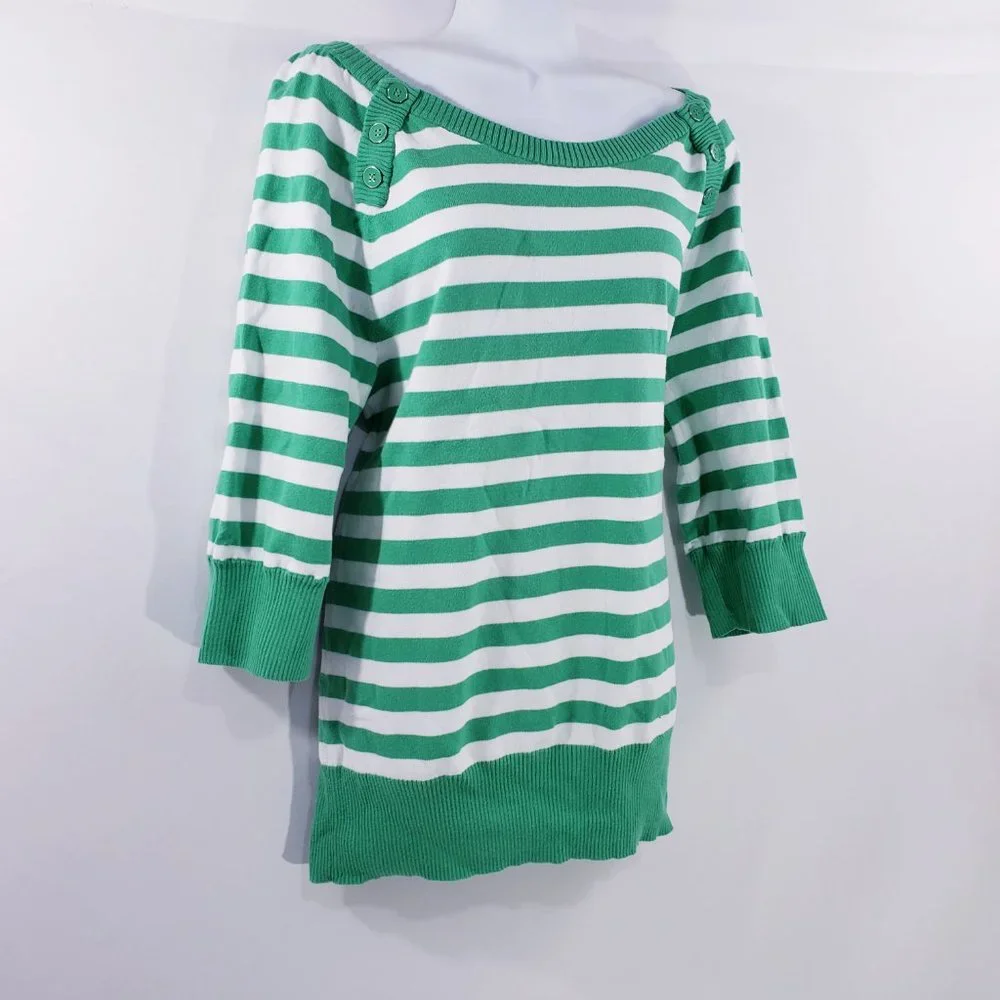 Lane Bryant Womens Sweater 14/16 Green‎ Boat Neck S - Picture 3 of 7
